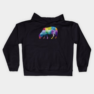 Modern geometric rainbow sheep Kids Hoodie